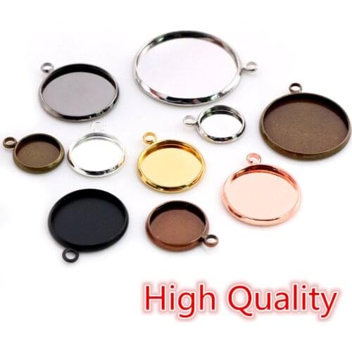 High Quality 10/12/14/16/18/20mm Brass Material One Loops Cameo Setting Base Cabochon Setting Base