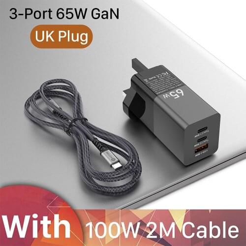 WOTOBE 65W GaN Wall charger Type-C PD/PPS QC3.0 45W 20W for Macbook iphone 12 por Xiaomi Samsung Note20 Galaxy S21 Ultra