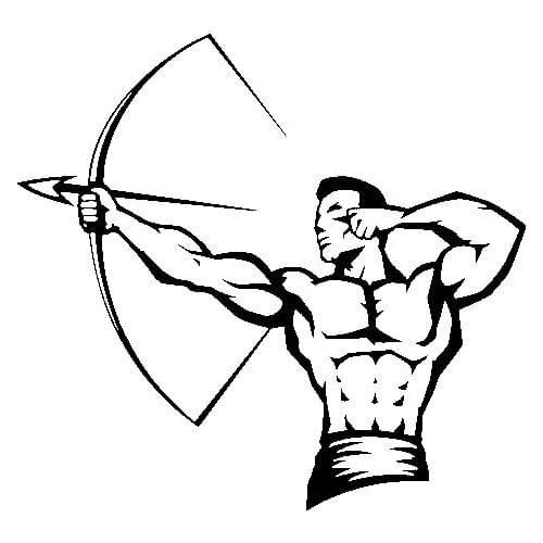 15.8CM*14.6CM Archery Car Sticker Bow Arrow Vinyl Decal Extreme Sports Black Silver C10-02139