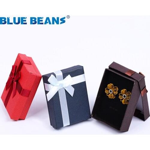 2020 Jewelry Necklace Earrings Ring packaging Box Hot sell Paper Gift Box Jewellery Organizer sponge boxes gift Bangles Bow Gold