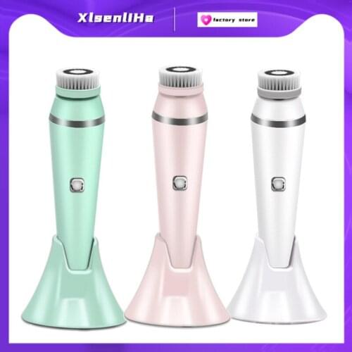 Newest 4 in 1 Electric Facial Brush Face Skin Spa Cleansing USB Rechargeable Massager Cleaner with 4 Heads skin clean beauty