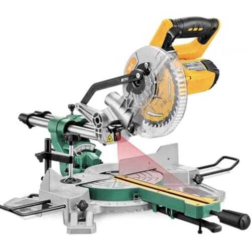 7-inch rod miter saw with extended guide rail multi-function miter 45 degree woodworking tool aluminum sawing machine