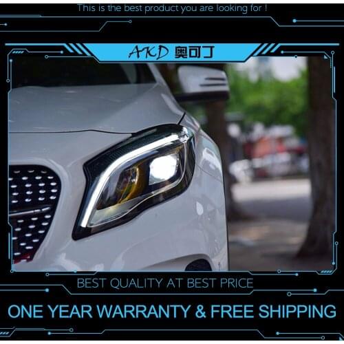 AKD tuning cars Headlight For Mercedes-Benz GLA200 2015 Headlights LED DRL Running lights Bi-Xenon Beam Fog lights angel eyes