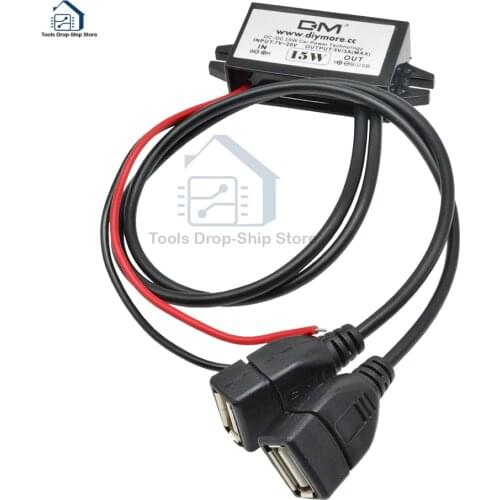 UN3F USB Car Power Charger DC Buck Converter Module Voltage Regulator 12 V to 5 V 3A 15W Waterproof Step Down Volt Power Module