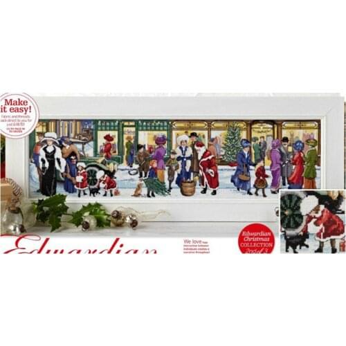 FREE shipping Top Quality popular counted cross stitch kit Christmas street shop snow winter, edwardian Christmas collection