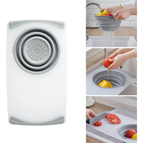 Wonderlife 1PCS Retractable Sink Square Cutting Board Cutting Vegetables Cutting Fruits Cutting Board Kitchen Tools