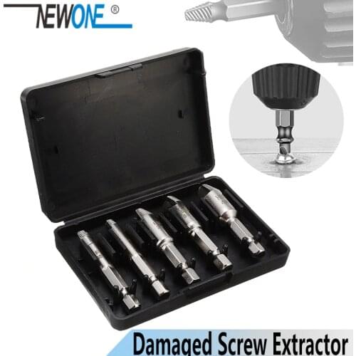 NEWONE Drill Out Damaged Screw Extractor Out Remover Handymen Broken Bolt Stud Removal Tool Kit in case