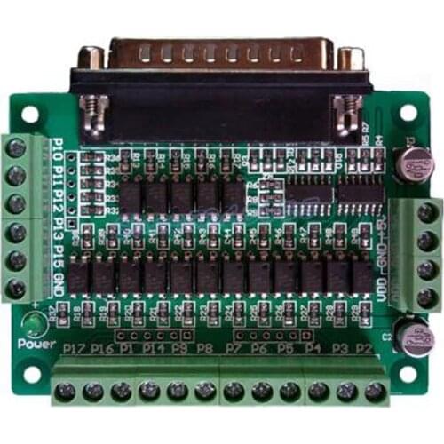 CNC parallel port interface board photoelectric isolation (support KCAM4, EMC2/linuxcnc)