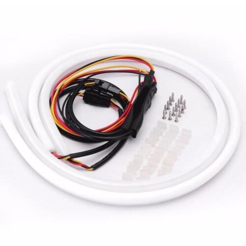 1 pair 60CM LED Flexible DRL Strip LED Daytime Running Light With Turn Signal LED Tube Light White Yellow Switchback DRL light