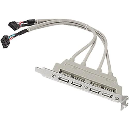 IMC Hot UK MainBoard 4 Port USB 2.0 to 9 Pin Header Bracket Extension Cable