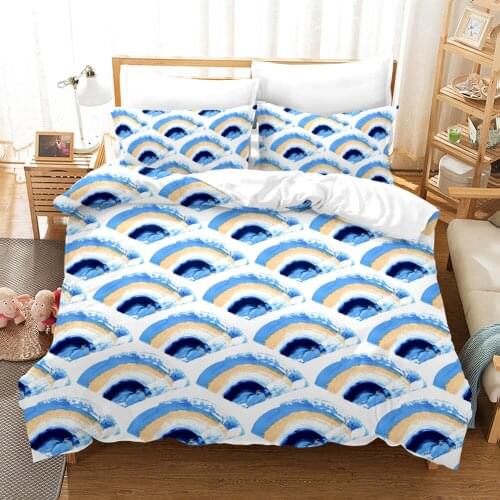 Fashion Fish Scales Bedding Set With Pillowcase 2/3Pcs Queen Size Comforter Covers Home Bedclothes Colorful Mermaid Quilt Cover