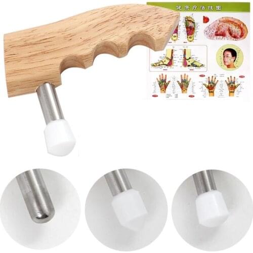 Foot Massager Magnetic Feet Body Back Massage Magnetic Acupuncture Stick Wooden Handle Handle Acupuncture T-Cone Free shipping