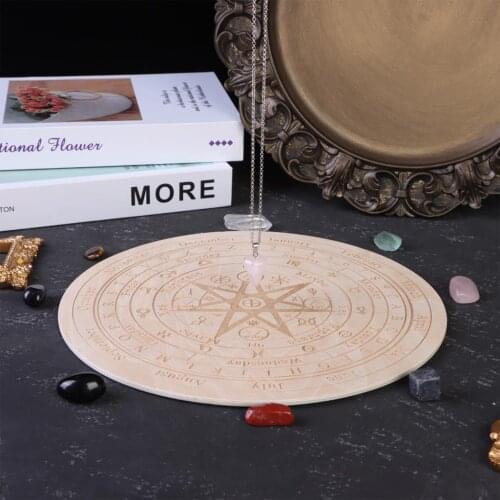 Pendulum Board for Divination Metaphysical Message Board Star Wooden Pendulum