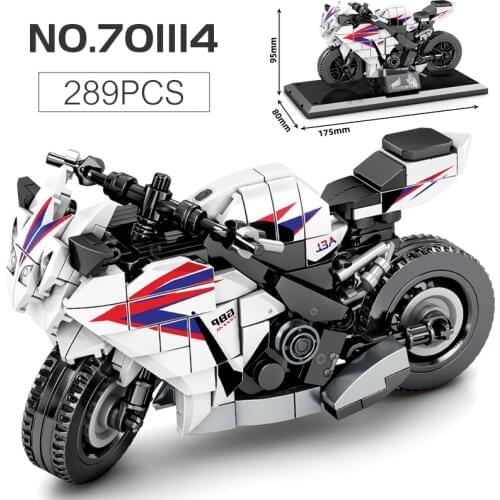 Motorcycle Model Building Blocks Moto Racing Motorbike City Vehicle Sets Off Road MOC Kits Kids Construction Toys