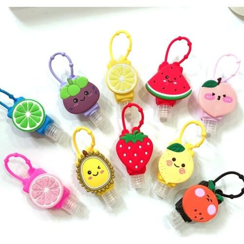 Cartoon Travel Portable Safe Gel Holder Hangable Liquid Soap Dispenser Containers Round Bottle Cover Silicone Gel Case For Kids