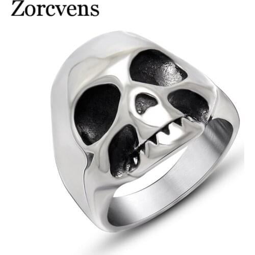 Modyle 2020 New Retro Vintage Stainless Steel Retro Skull Ring Men Jewelry