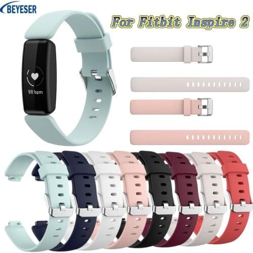 New Arrival Style Hot Sale Metal Buckle Bracelet Sports Wristband Fashion Classic Silicone Strap Suitable For Fitbit Inspire 2