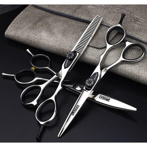 New Left-hand and right-hand hairdressing scissors 5.5/6 inch flat cut thinning teeth scissors hairdresser haircut scissors set