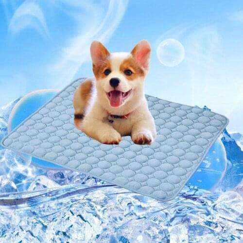 Pet Cooling Mat Pad Summer Dog Beds Mats Blue Pet Ice Pad Cool Cold Silk Moisture-Proof Cooler VIP LINK