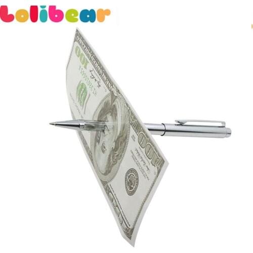 Penetration (Pen Thru dollar) Magic Tricks Close Up Magia Deluxe Pen Through Dollar Bill Magie Mentalism Illusion Gimmick Props