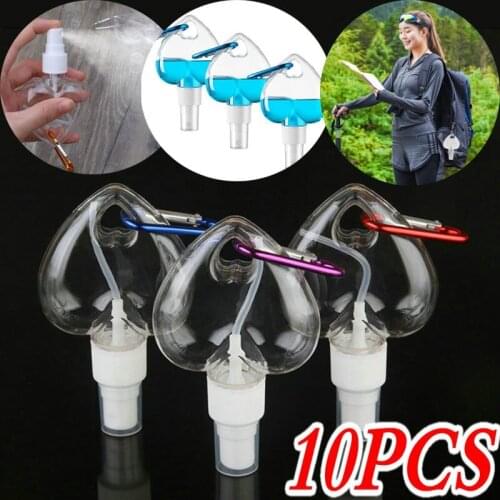 Empty Spray Bottle 50ml Love Hook Spray Bottle Refillable Plastic Carabiner Hook Bottle Atomizer Perfume Travel Accessories