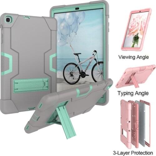 Silicone Heavy Duty Armor Holder Tablet Case For Apple ipad 6 Air 10.5 2 Pro 9.7 2018 2017 2019 Kickstand Shockproof Tablet Case