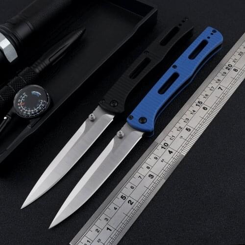 Outdoor folding knife 417 44C blade nylon fiber handle camping tactical defense hunting self-defense EDC tool knife