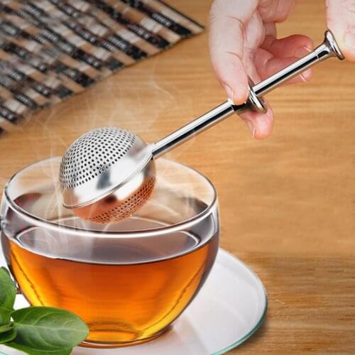 Stainless Steel Telescopic Syringe Tea Ball Tea Ball Weibao Flavoring Ball Tea Drain Press Type Tea Infuser
