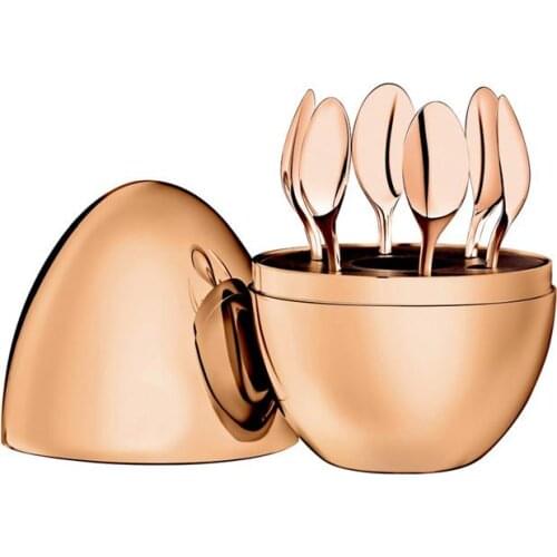 Coffee Lover Home Decoration Fashion Coffee Spoon Set Electroplating Stainless Steel Egg Tea Spoon Set Coffee Accessories