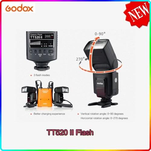Godox TT520II Flash Speedlite Build-in 433MHz Wireless Signal Color Filter for Canon Nikon Pentax Olympus DSLR Camera Flash