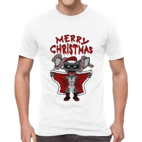 Funny Gremlins T Shirts Men Short Sleeve Cotton T-shirt Horror Sci Fi Gizmo 80s Movie Mogwai Monster Tee Tops Graphic Tshirts