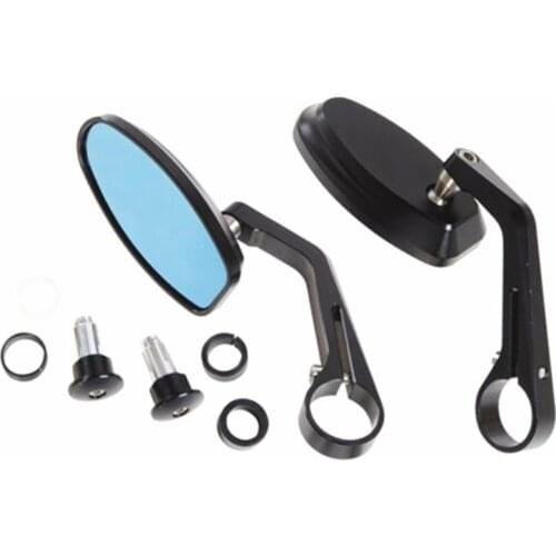 Pair 7/8" 22mm Handle Bar End Rear Mirrors Motorcycle CNC Rearview Mirrors Cafe Racer For Harley Honda Yamaha Suzuki Kawasaki