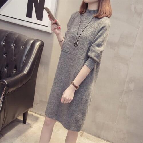 2020 Autumn Winter Half Turtleneck Sweater Pullover Women New Fashion Loose Simple Long Sleeve Korean Knitted Jumper Ropa Mujer