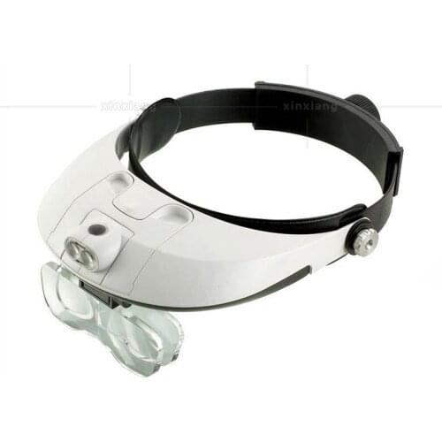 1X 1.5X 2X 2.5X 3.5X LED Illumination Headband Helmet Magnifier Head Visor Dental Surgical Mobile Phone Repair Magnifying Glass