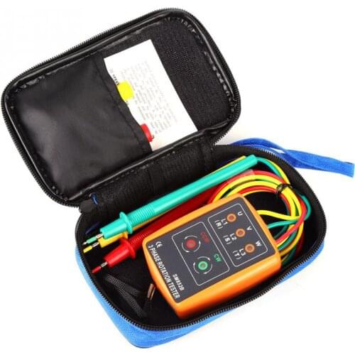 3-Phase Tester SM-852B 3-Phase Sequence Tester 60V~600V AC Sequence Order Rotation Indicator Tester 20Hz-400Hz