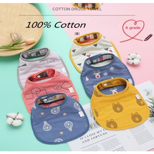 3pcs /lot Baby bibs 100%Cotton Newborn Feeding bibs Cute Cartoon Animal Print Saliva Towel Lunch Feeding Apron Infant Burp cloth