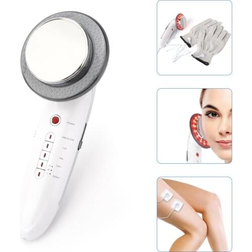 6 In 1 EMS Ultrasonic LED Cavitation Galvanic Ultrasound Body Slimming Infrared Weight Lose Therapy Massager Facial Care Machine