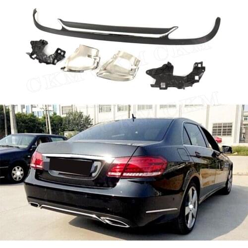 PP Material Rear Bumper Lip Diffuser with Exhaust Tips For Mercedes Benz E Class W212 Standard 2013-2016