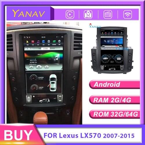 13.6" Android Car stereo GPS Navigation player for-Lexus LX570 2007-2015 car radio Multimedia video HD Vertical Screen Player