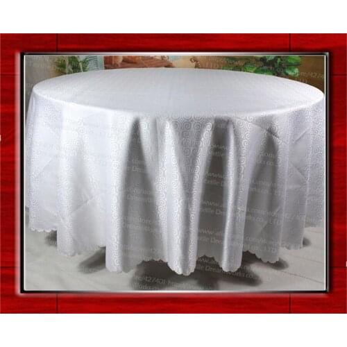 Free Shipping White Color Jacquard Tablecloth/Table Cover For Wedding Party Hotel Banquet Decorations(Chair covers &Sashes)