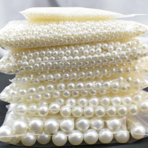 4-16mm Imitation Pearl Beads for Jewelry Making Beige Pearl Necklace Beacelet Round Plastic Loose Beads DIY Findings Supplies