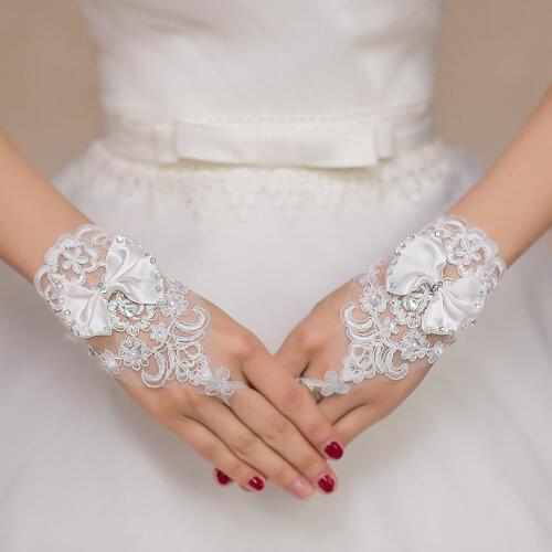 Свадебные перчатки без пальцев CloverBridal China At AliExpress