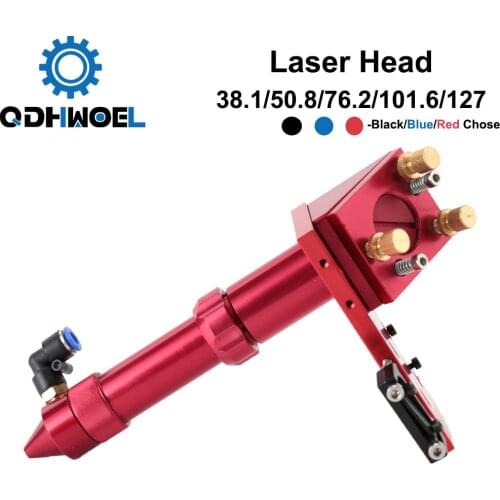 CO2 Laser Head for Focus Lens Dia.20 FL.38.1 76.2 50.8 / 63.5mm & 101.6mm Mirror 25mm Mount for Laser Engraving Cutting Machine