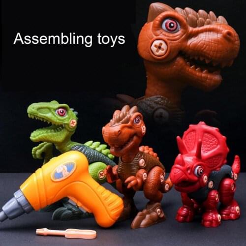 Children Dinosaur Nut Assembly Disassembly with Electric Drill Educational Toy