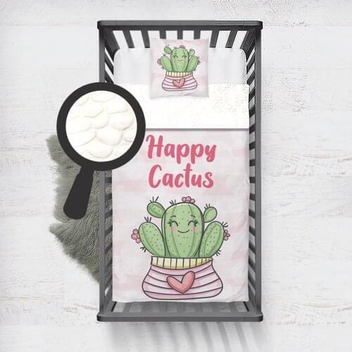 Kids Minky Blanket Super Soft and Warm Baby Blankets Children for Couch and Bed Happy Cactus Light Pink Model 137