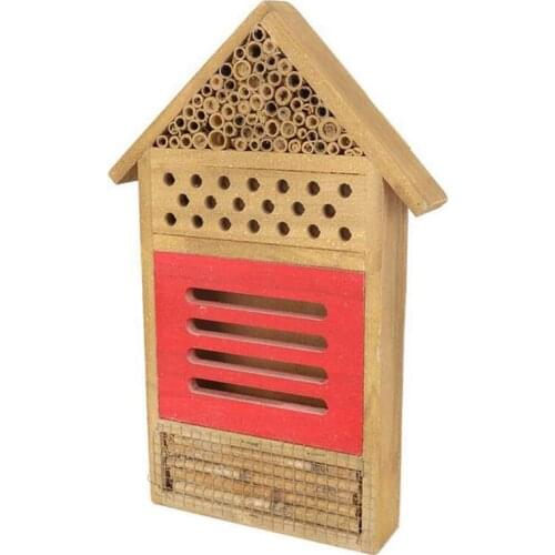 Insect House Natural Wooden Bee Hotel Garden Decoration Nests Box for Ladybugs Lacewings Butterfly