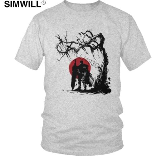 Swordsman Guts Under The Sun Tees Gorgeous Design Soft Cotton T-Shirts Men Short Sleeve Crew Neck Berserk T Shirt Gift Apparel