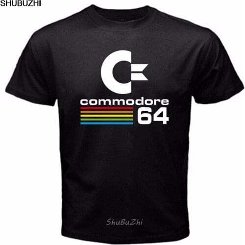 Black Cotton T Shirt Commodore 64 Retro Computer Vintage 80s Geek T-Shirt Black O-Neck Best Friend Shirts For Men sbz3505