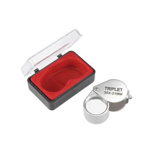 Mini Jewelers Eye Loupe Magnifier Round Body Jewelry Loupe 30X 21 mm Silver