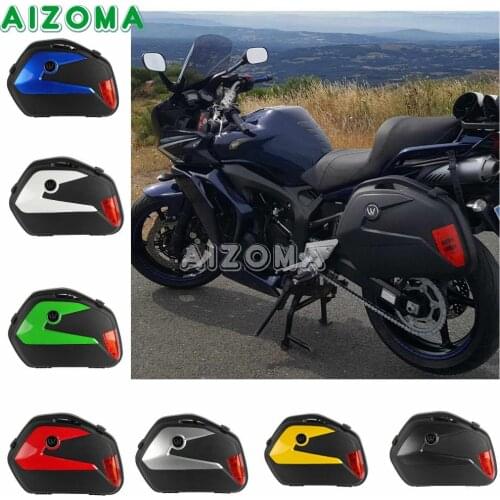 20L Motorcycle Universal Side Cases 2pcs Tail Pannier Luggage Cargo Box for Kawasaki Honda NC750X Yamaha BMW Suzuki Vstorm DL650
